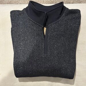 BNWT Orvis Black Zip Up Sweater with Quarter Zip and Ribbed Collar